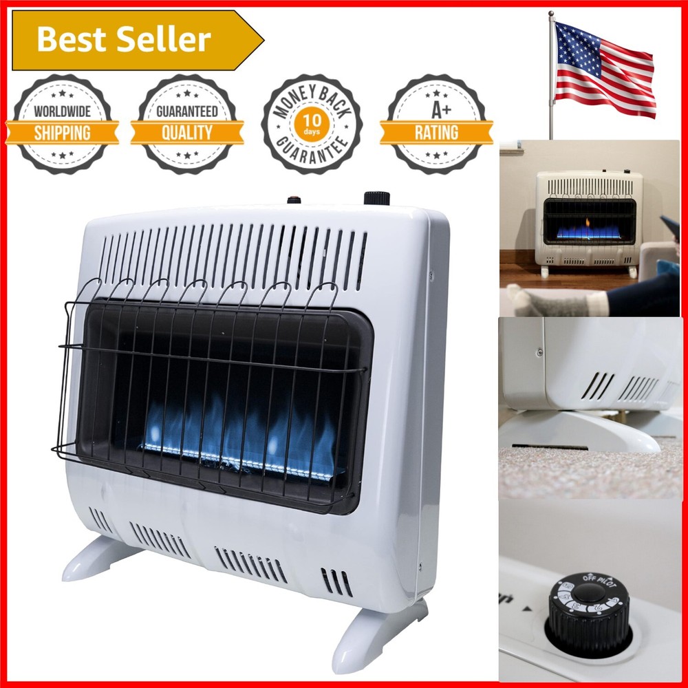 Efficient Vent-Free Blue Flame Natural Gas Heater with Safety Shut-Off System