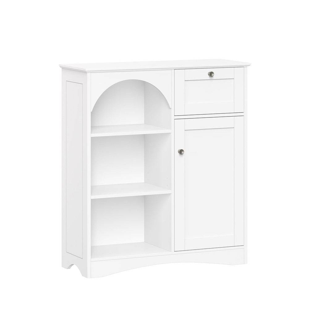 RiverRidge White Arched Kitchen Buffet Storage Cabinet Sideboard