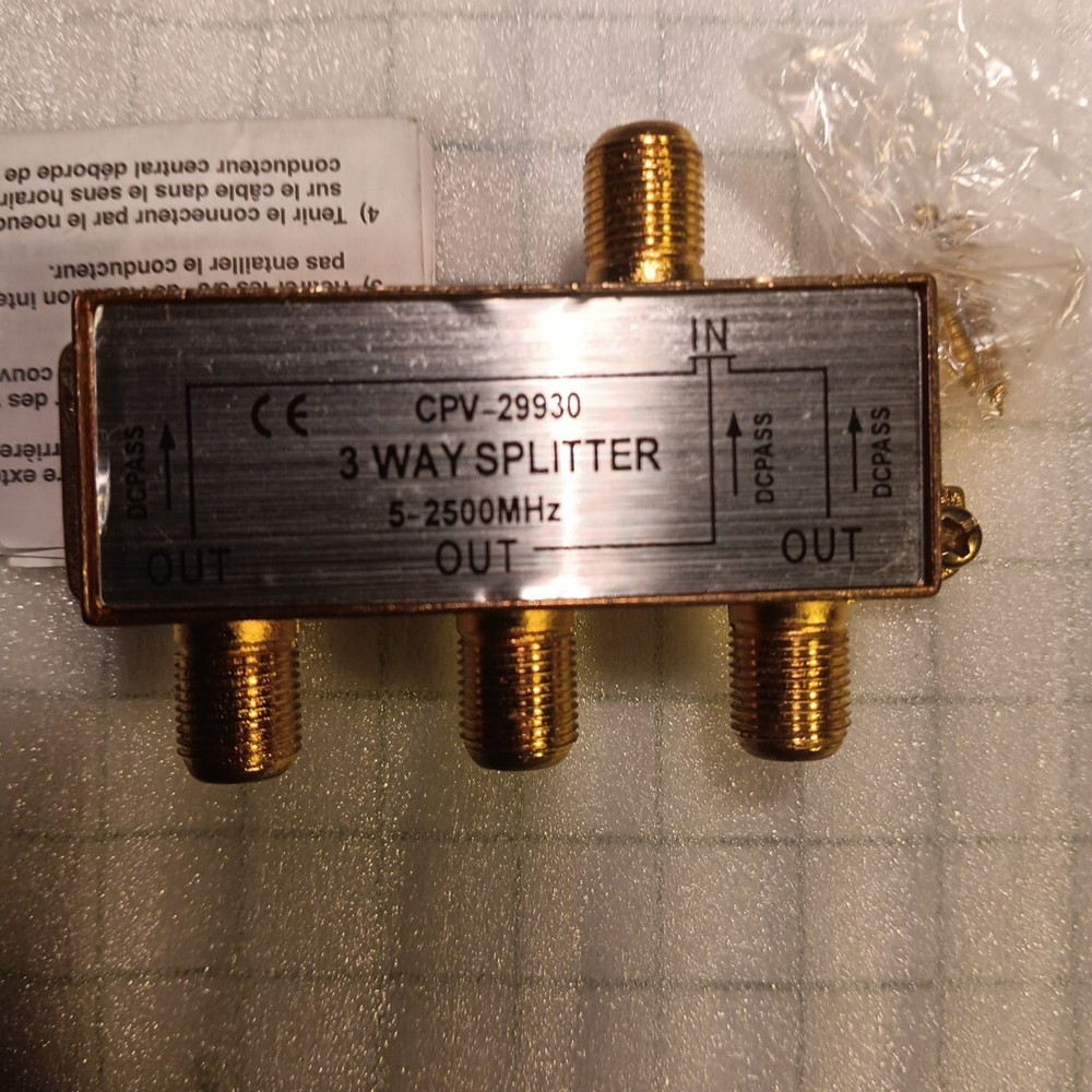 3-Way Coaxial Cable Splitter 5-2500 MHz for RG6 RG59 TV Antenna Multipack LOT