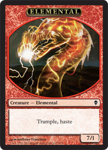 MTG 10 Elemental Token, Light Play, English Zendikar