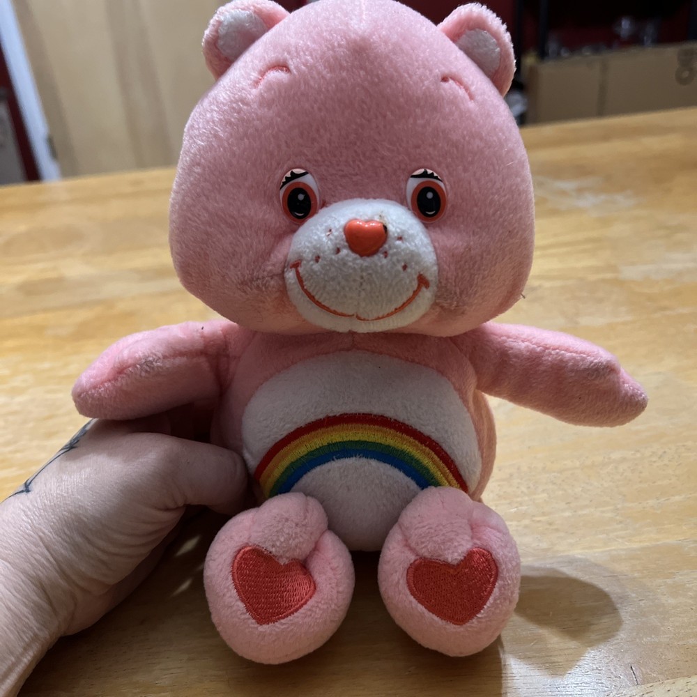 Care Bears Pink Cheer Bear with Rainbow Tummy 2002 Edition