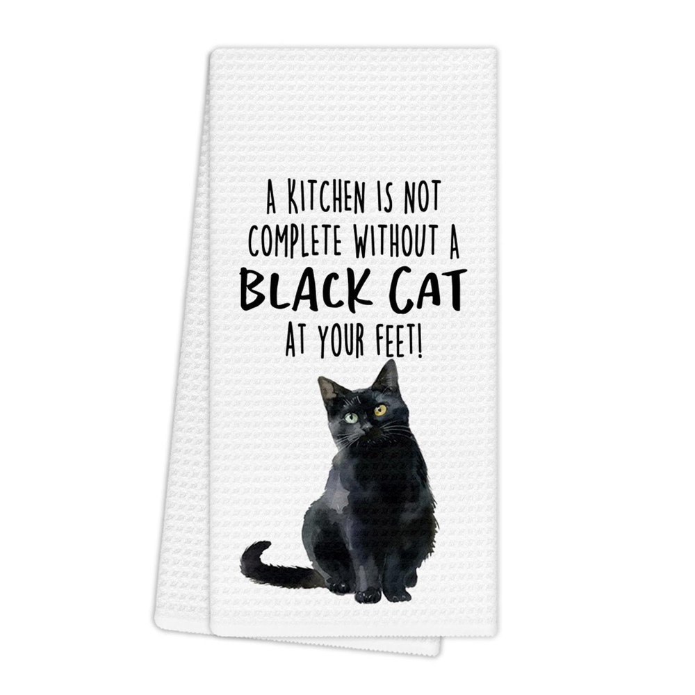 Funny Black Cat Kitchen Towels, Cat Lovers Gifts for Women, Funny Hand Towels...
