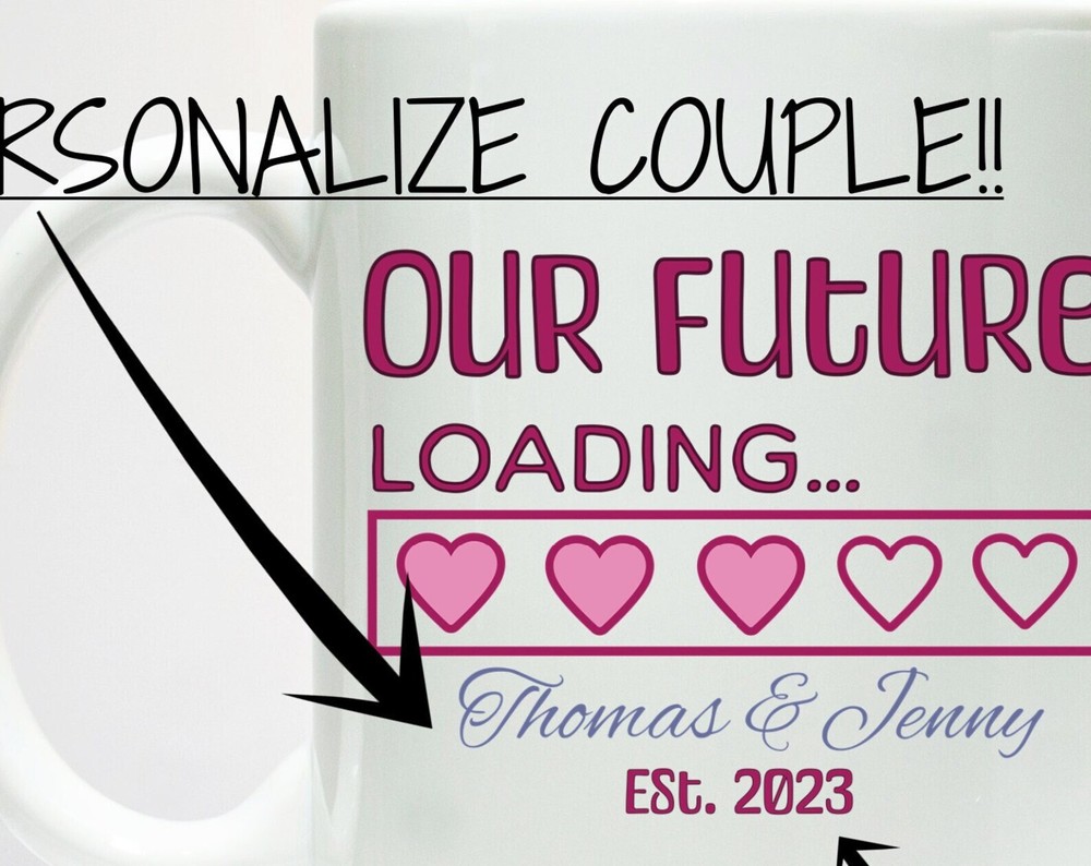 Romantic Couple Mug Gift for Valentines Day or Wedding Present  