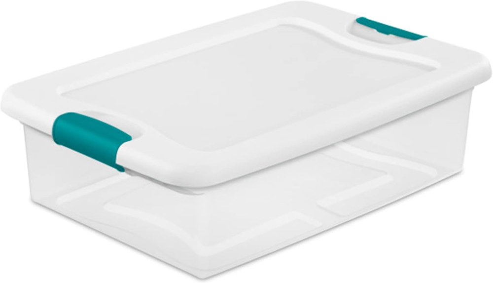 32-Qt Clear Base Latching Storage Box for Easy Organization