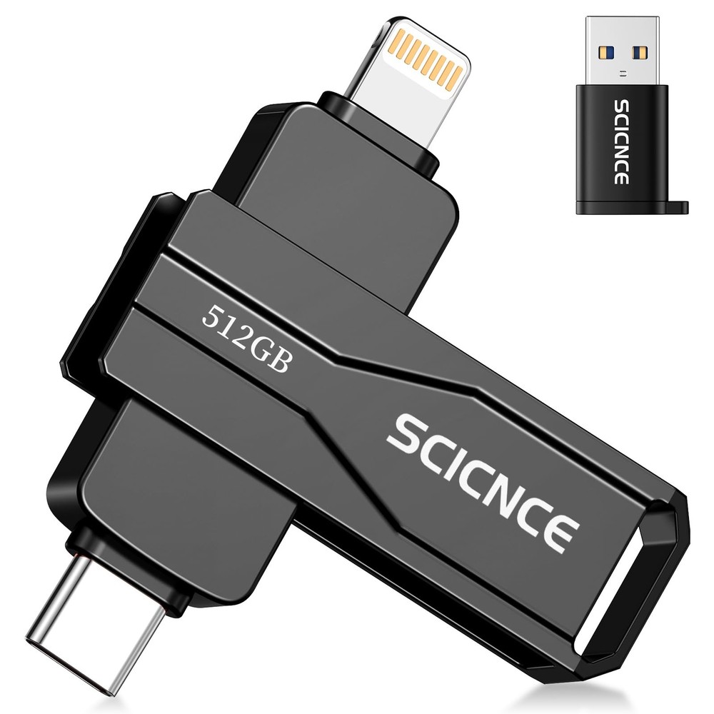 512GB iPhone iPad Flash Drive for Photos Videos Storage