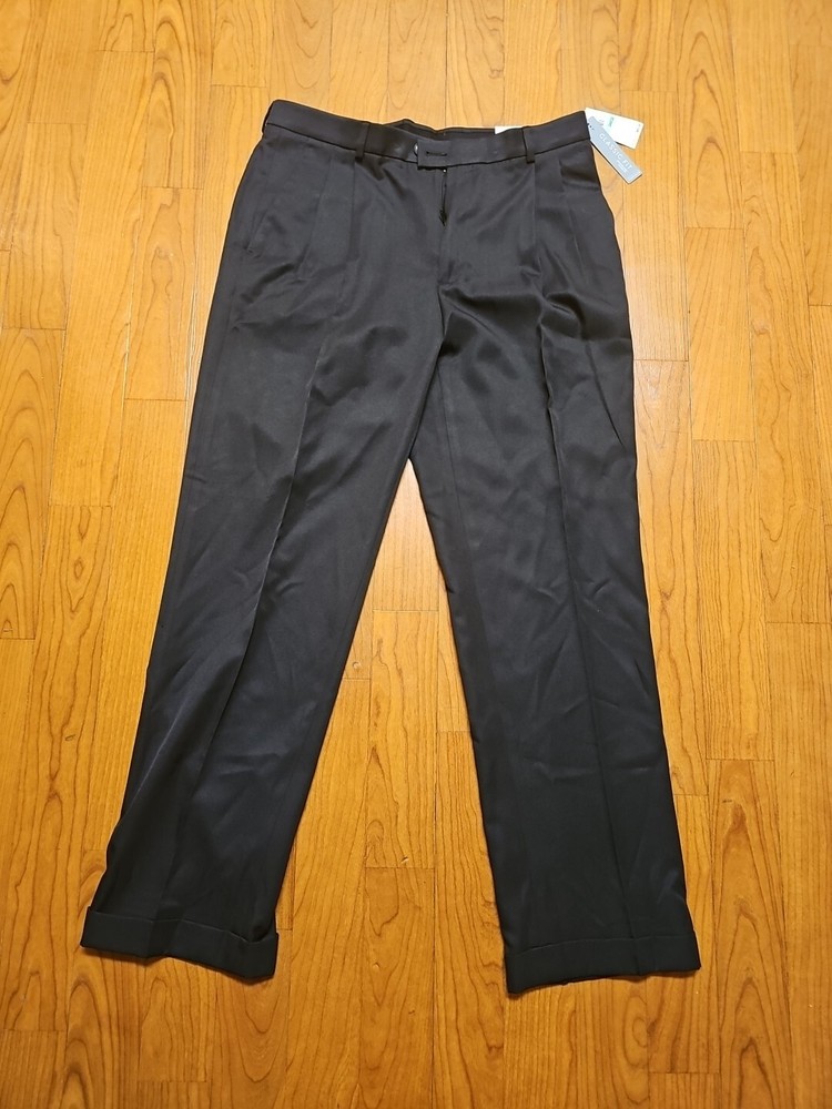 Perry Ellis NWT Flex Stretch Gripper Waist Dress Pants Men's 34X32 Luxury  Black