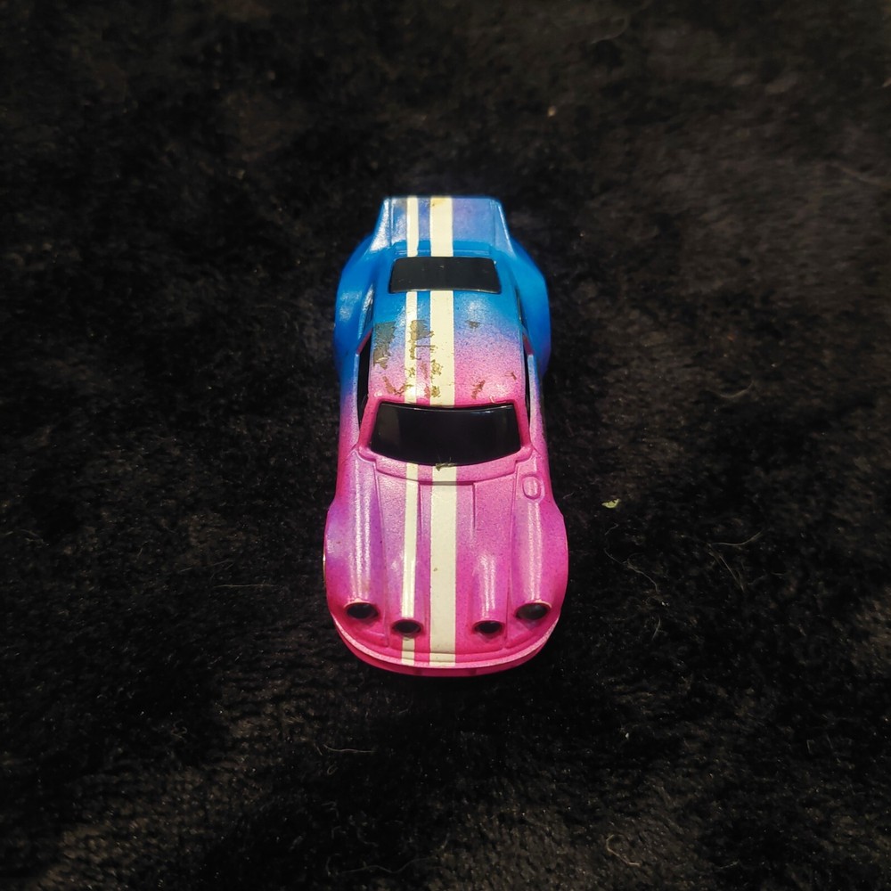 Vintage Tyco Pink/Blue Porsche 911 Carrera HO Slot Car Curvehugger Chassis