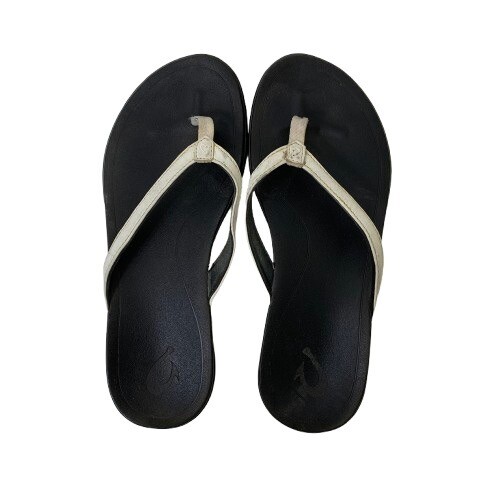 Olukai Ho‘ōpio Women’s Classic Beach Sandals in White Size 8