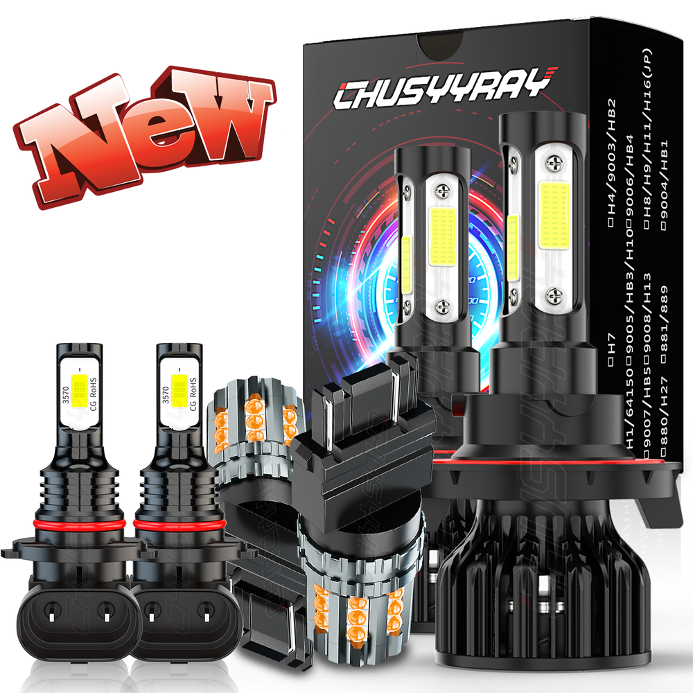 For 2004-2013 2014 Ford F150 6X LED Headlight Hi/Lo + Fog Bulbs+Turn Lamp