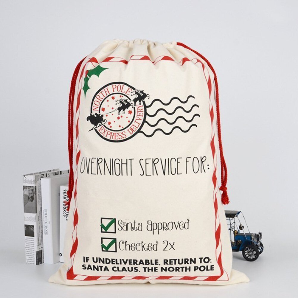 NNEDSZ Large XMAS Hessian Santa Sack Stocking Bag with Reindeer for Kids Gift Storage