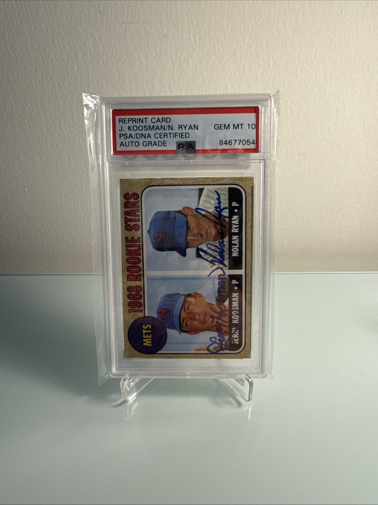 1968 Rookie Stars Card: Nolan Ryan, Jerry Koosman - Autograph Reprint PSA GEM 10