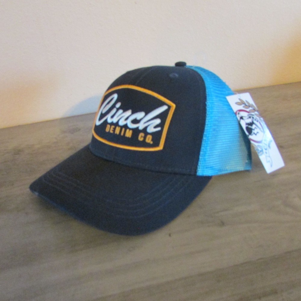 Cinch Men's Mesh Back Logo Trucker Cap Hat - Navy