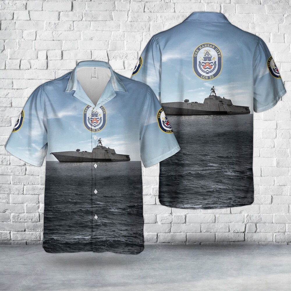 Us Navy Hawaiian Shirt US Navy USS Kansas City LCS 22 Independence class littora