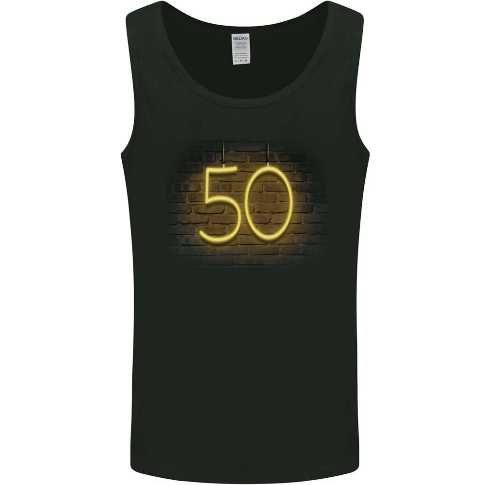 50th Birthday Neon Lights 50 Year Old Mens Vest Tank Top