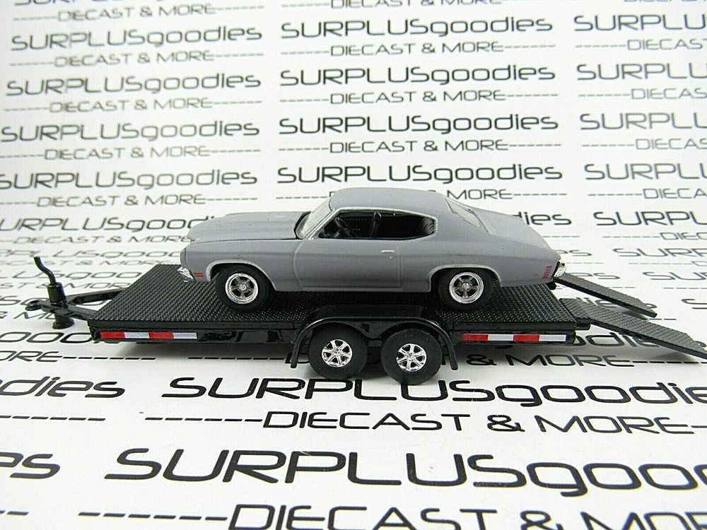 Greenlight LOOSE Track Day Primer Gray 1970 CHEVROLET CHEVELLE SS w/Car Trailer-image