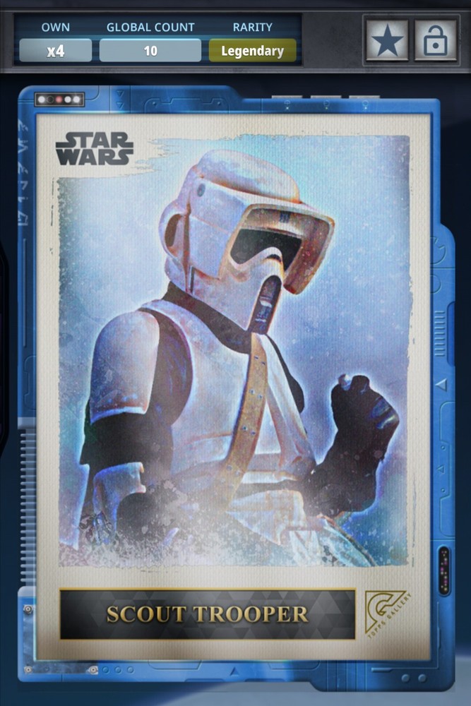 Star Wars Card Trader 2021 Gallery Legendary Gilded Tungsten Scout Trooper 10cc