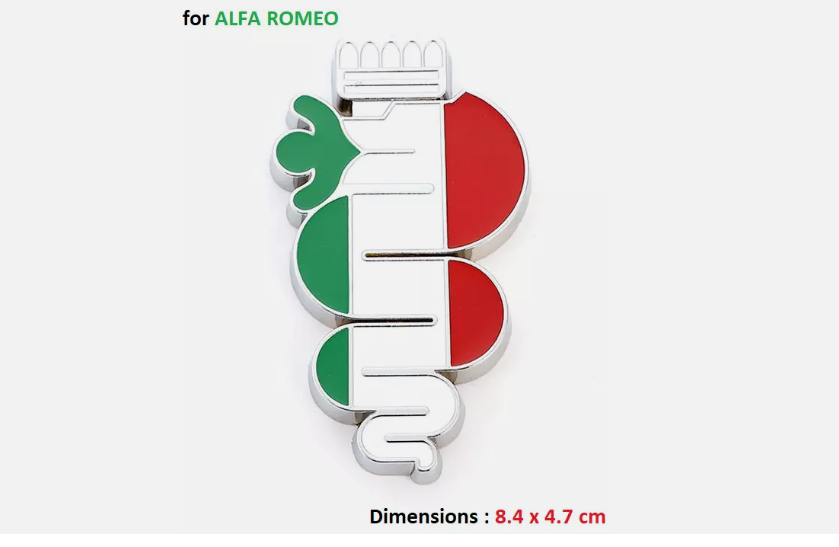 Metal Rear Boot Trunk Side Badge Bonnet Emblem Logo Italian Flag For Alfa Romeo