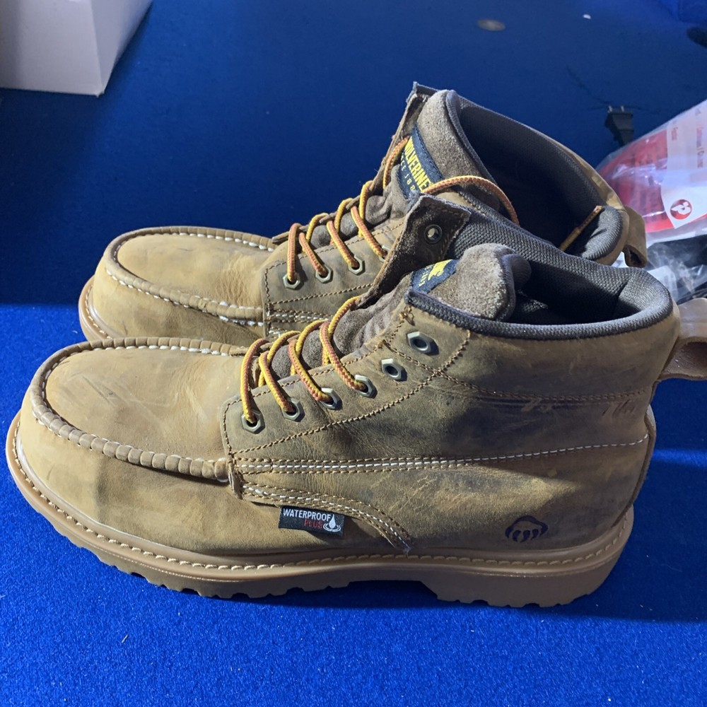 Wolverine Mens Floorhand Moc Steel Toe Work Boot Tan Leather Size 11M