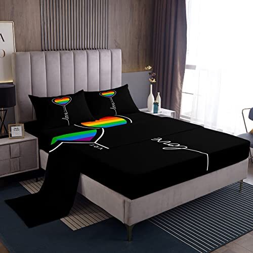 Rainbow Pride Sheet Set Queen Valentine's Day QUEEN (W60*L80*H16