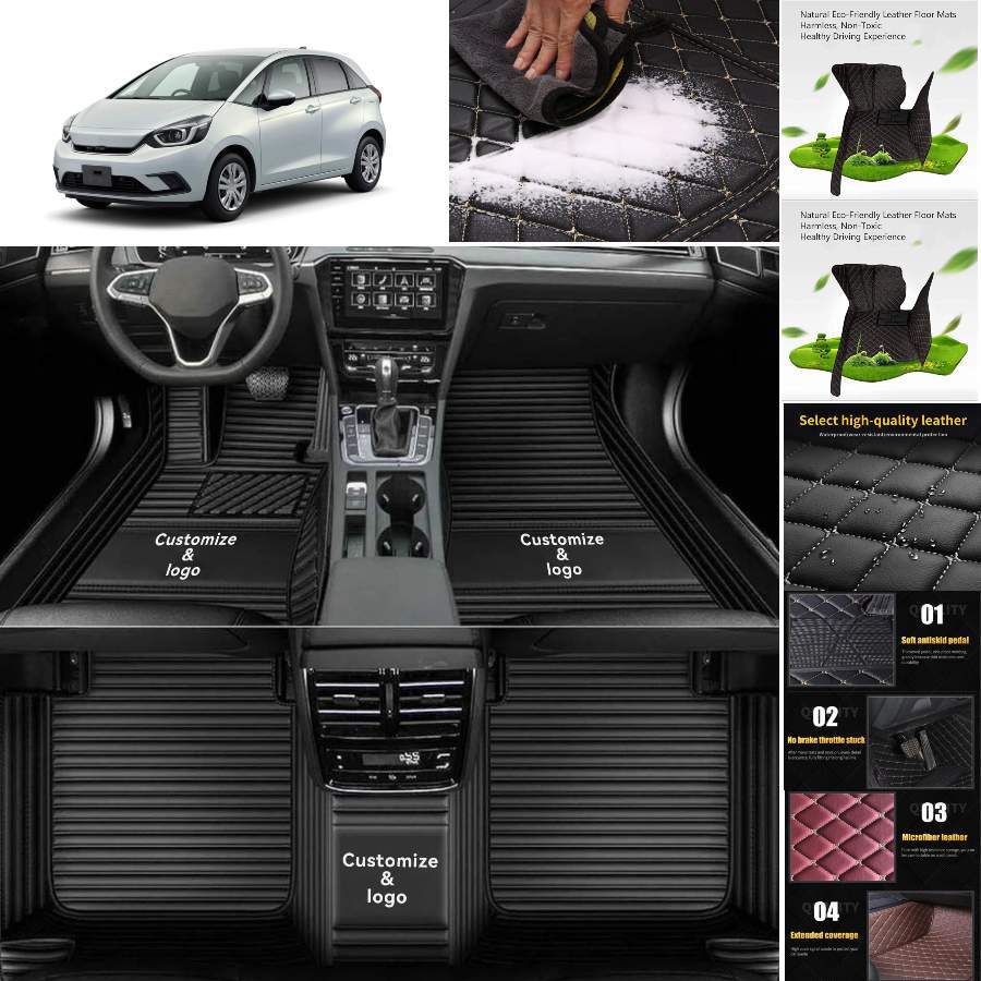 For Honda Fit Car Floor Mats All Weather Handmade Carpets Liners Interior Auto