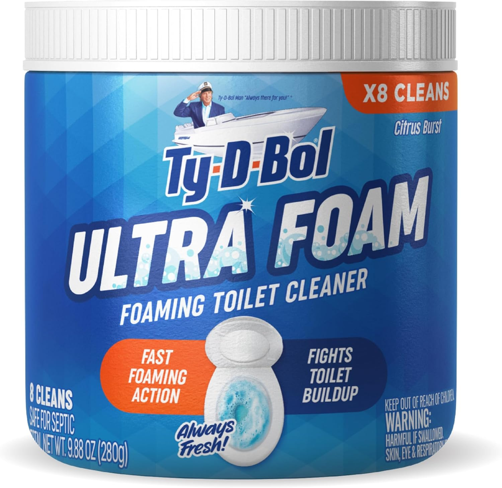 Ty-D-Bol Ultra Foam Toilet Cleaner with Citrus Scent – 8 Cleans