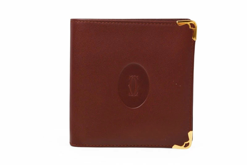 Cartier Men’s Bifold Wallet Must de Vintage Leather Gift Box Included