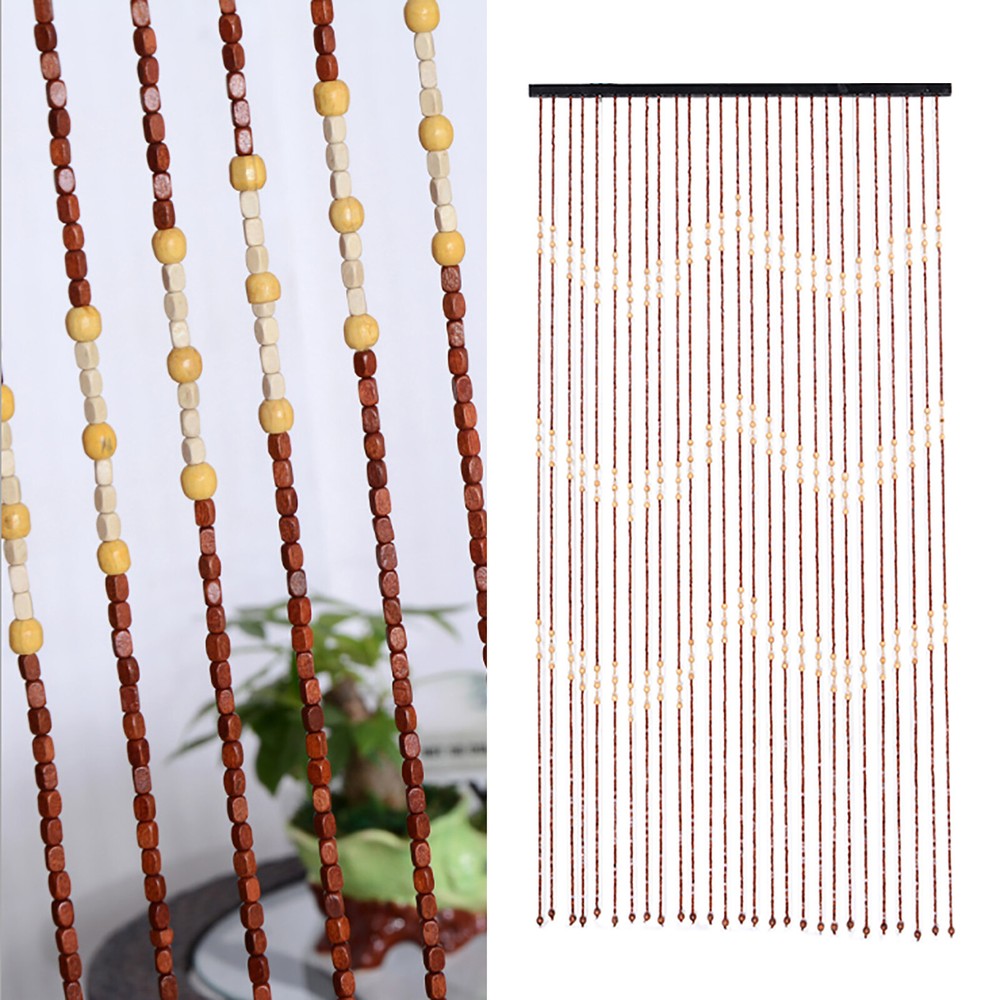 Bamboo Bead Curtain String Door Curtains Beaded Wooden Curtain fit for Doorway