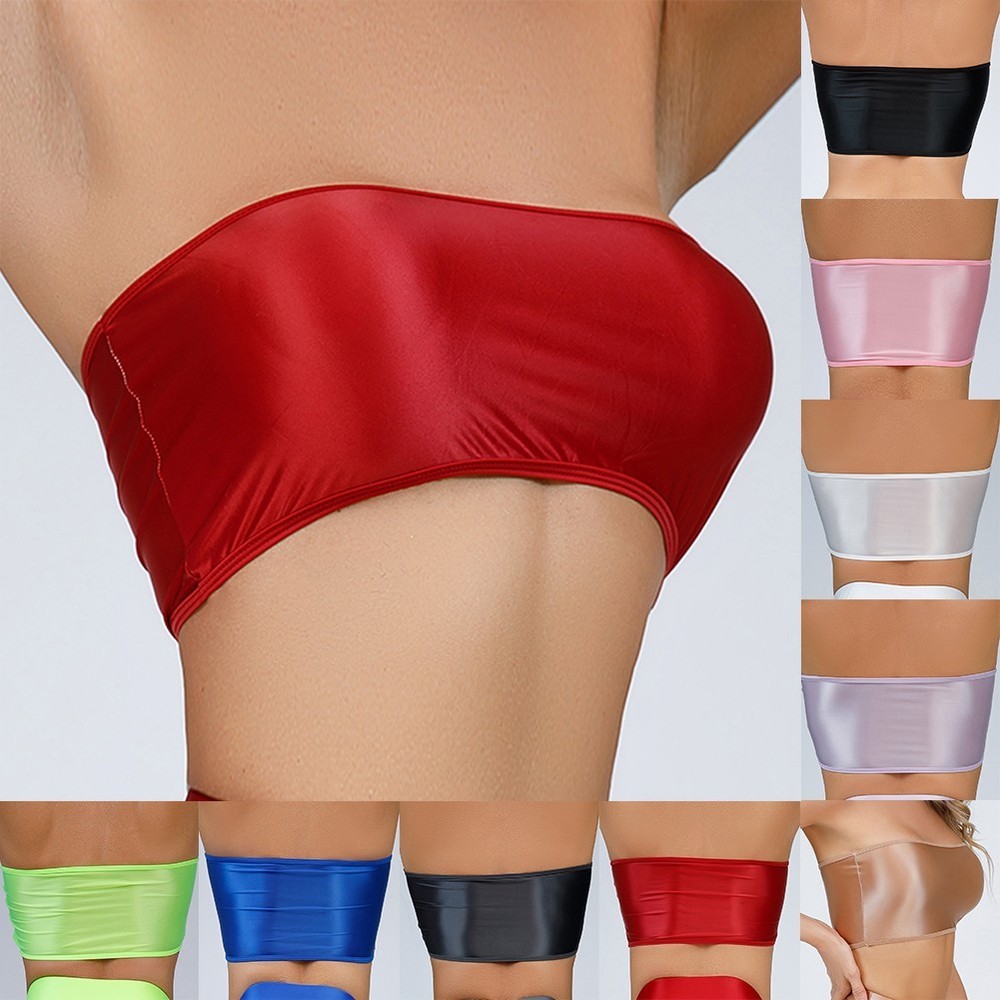 Breathable Women's Daily Bandeau Bra Top - Soft Crop T-Shirt Underwear