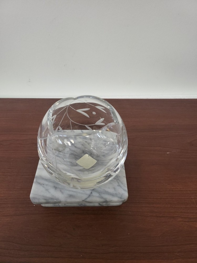 OPAL INNOCENT NEW Without Box Etched Hand Cut Wedding Crystal XTALROSE Vase Bowl