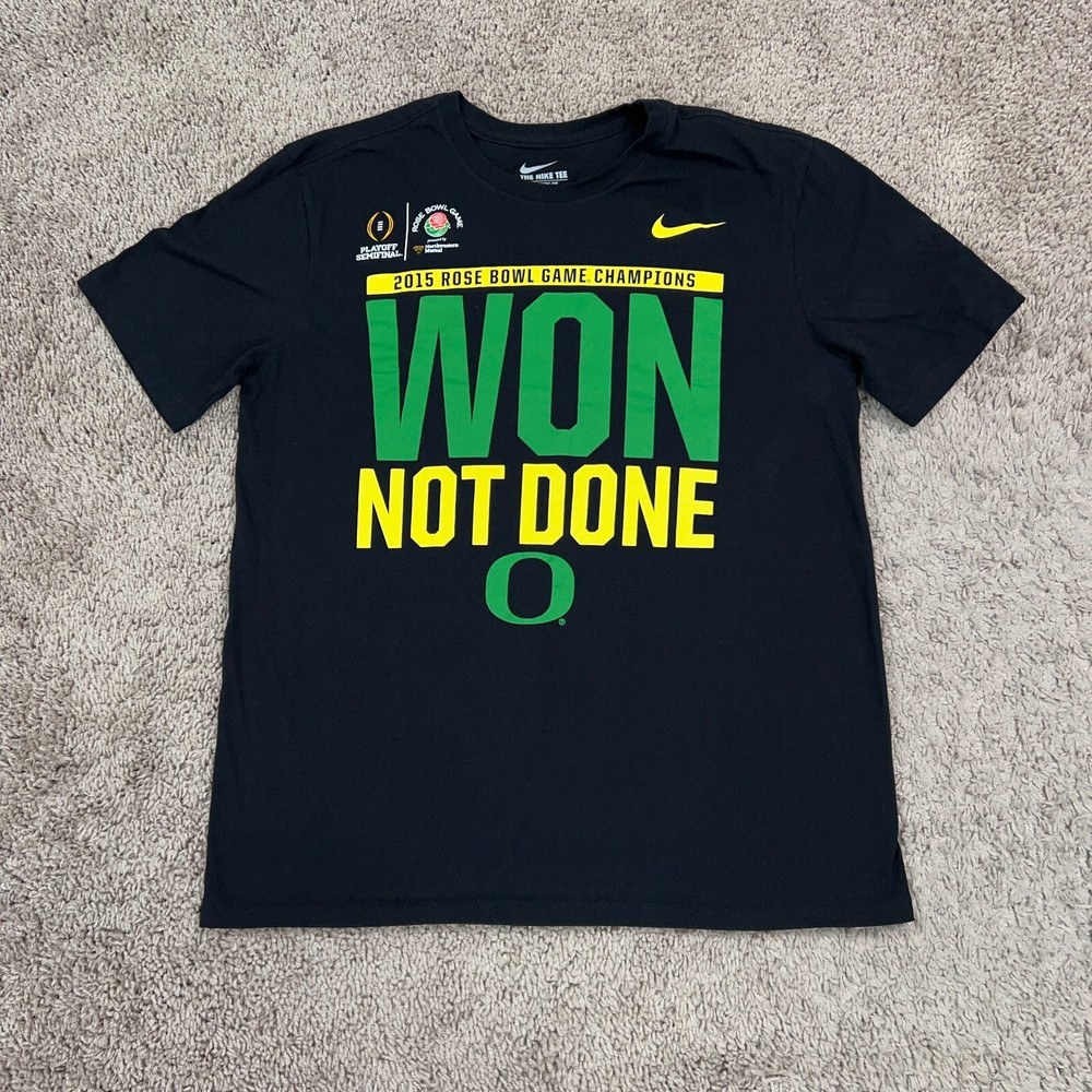 Oregon Ducks 2015 Rose Bowl Champion Nike Athletic Cut Black Shirt Adult Medium