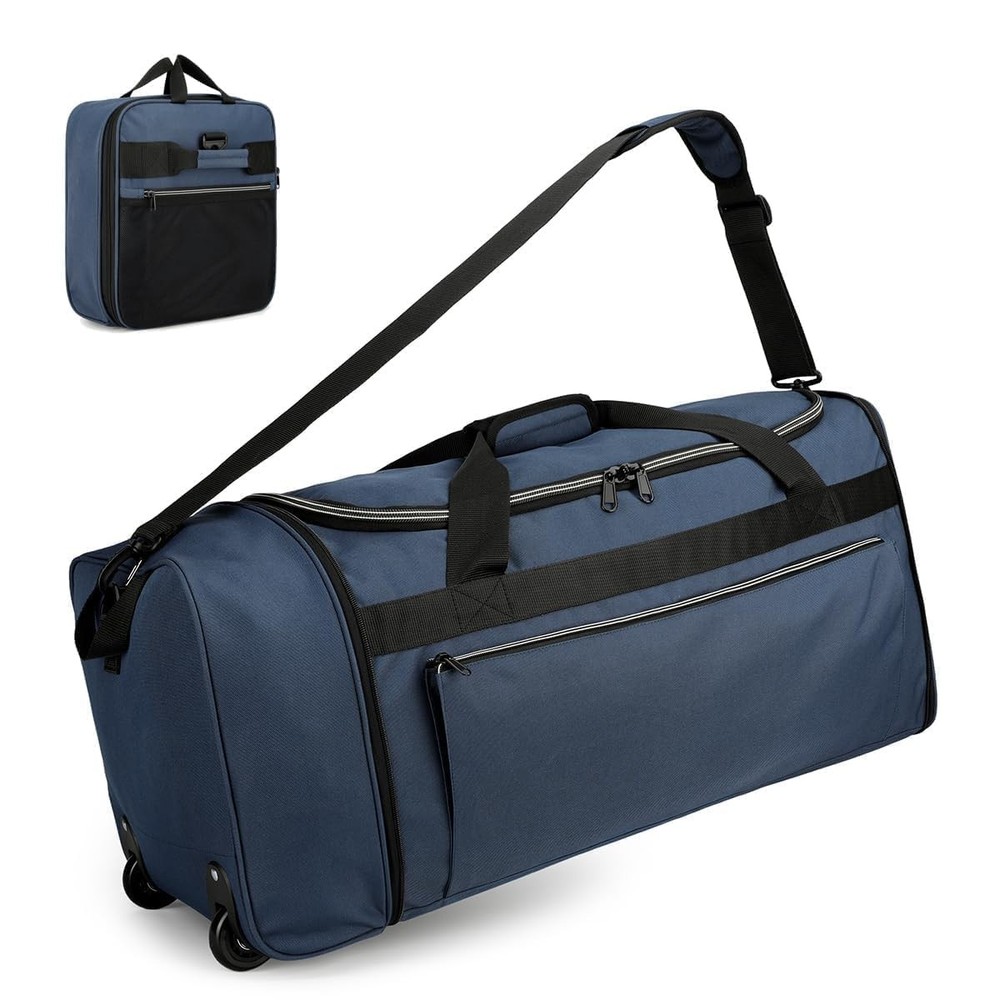 Foldable Rolling Duffle Bag with Wheels, 80L Large Duffle Bag for Travel, Car