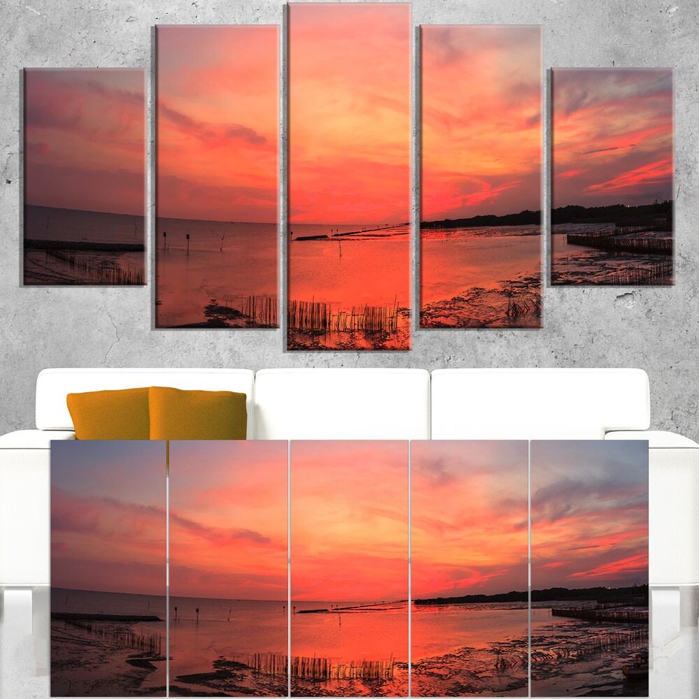 Outstanding Panorama of Sunset in Sea - Extra Large Seascape  Oversized