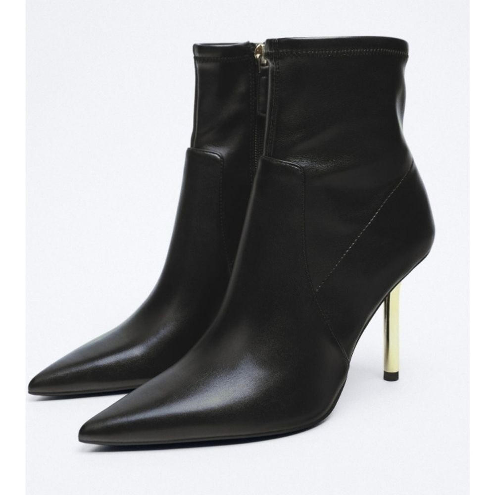 Zara golden heeled ankle boots Size 10