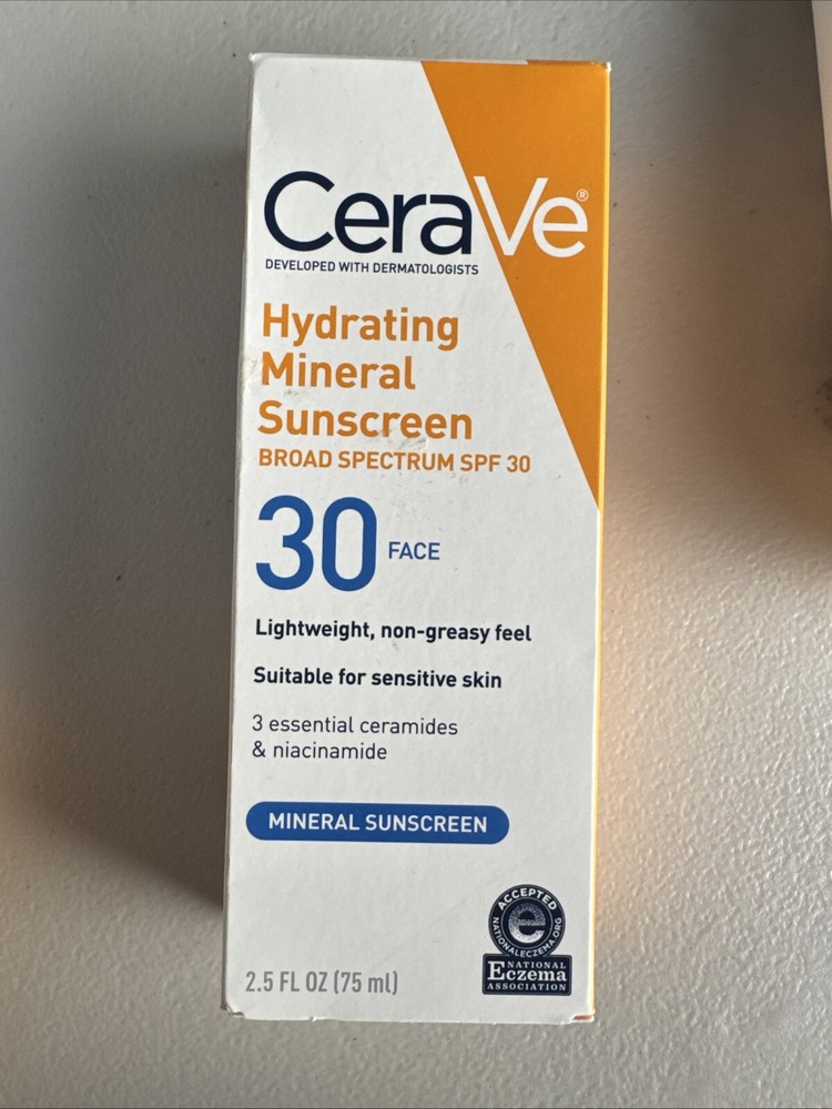 CeraVe Zinc Oxide SPF 30 Hydrating Mineral Sunscreen Lotion 2 Pack 12/25