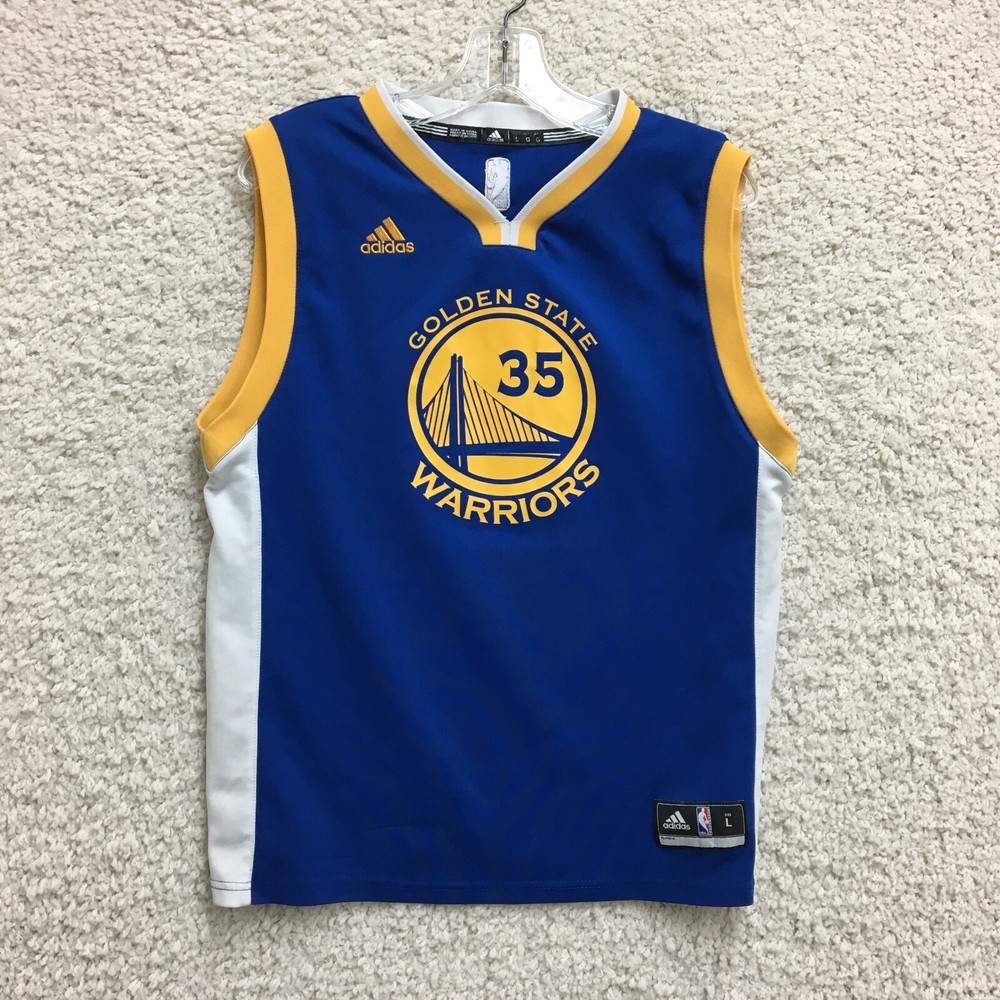 Adidas Golden State Warriors Jersey Large Youth Blue NBA #35 Kevin Durant Boys