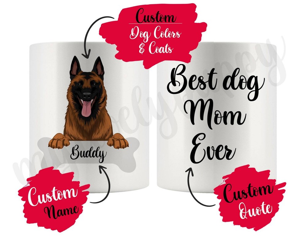 Personalized Belgian Malinois Dog Mom And Dad Mug Mechelse Herder Women Gifts