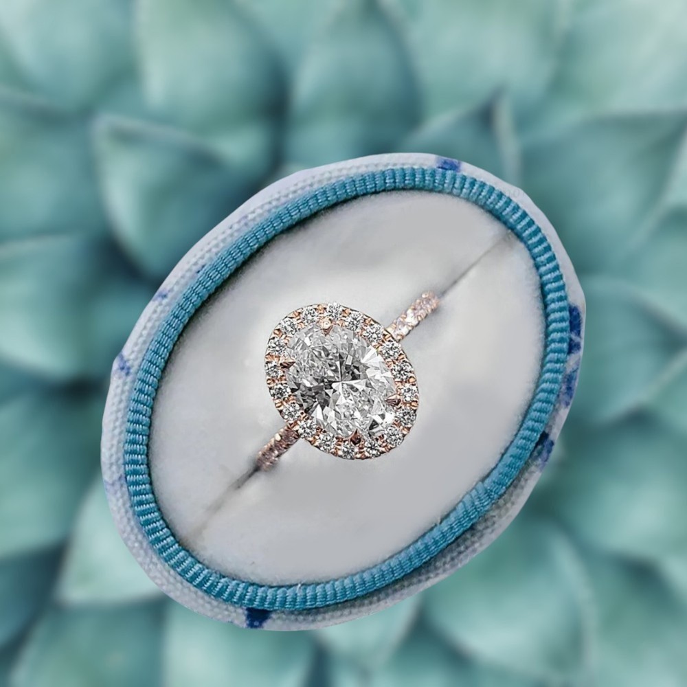 Exclusive Diamond Ring 18k Yellow Gold Lab Grown 2 Carat IGI E F VVS2 Oval Cut