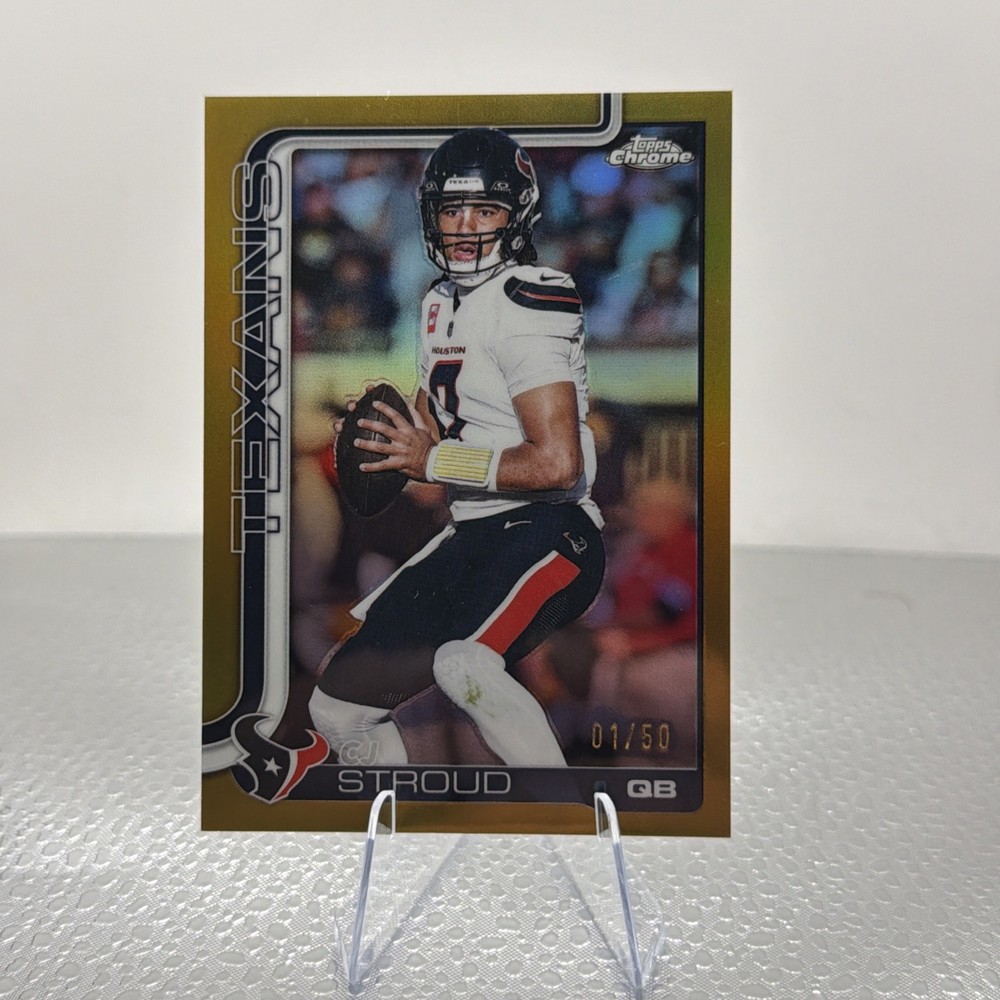 2025 Topps Chrome - C.J. Stroud #119 TRUE Gold Football Refractor /50 PRISTINE