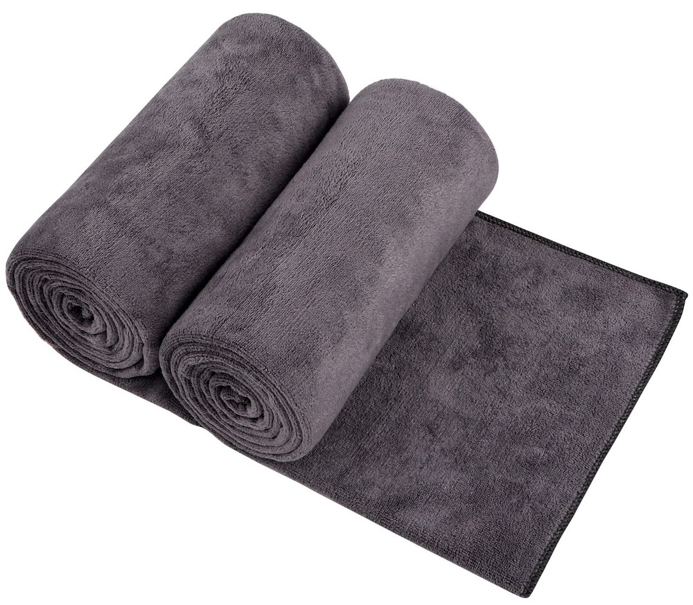 Orighty Quick-Dry Grey Microfiber Bath Towels 2-Pack Ultra Absorbent
