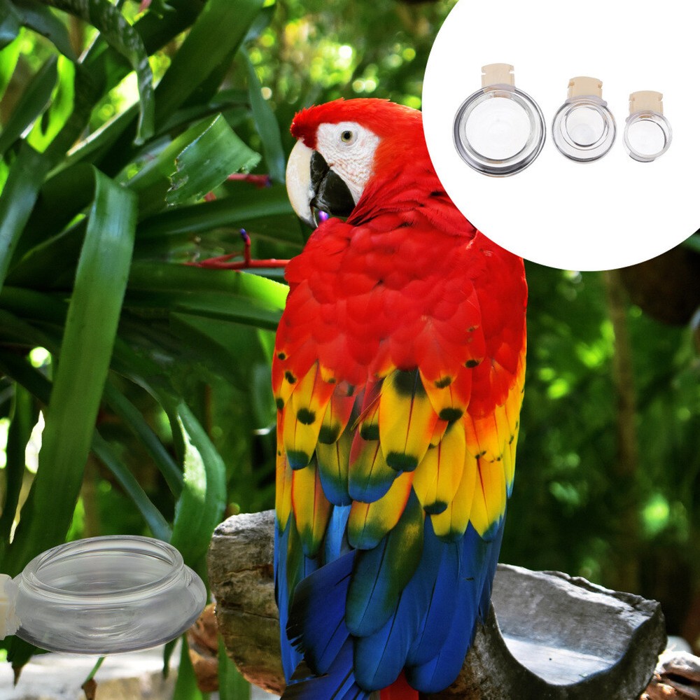1 Set Bird Cage Drinkers with Glass Water Bowl and Bathtub