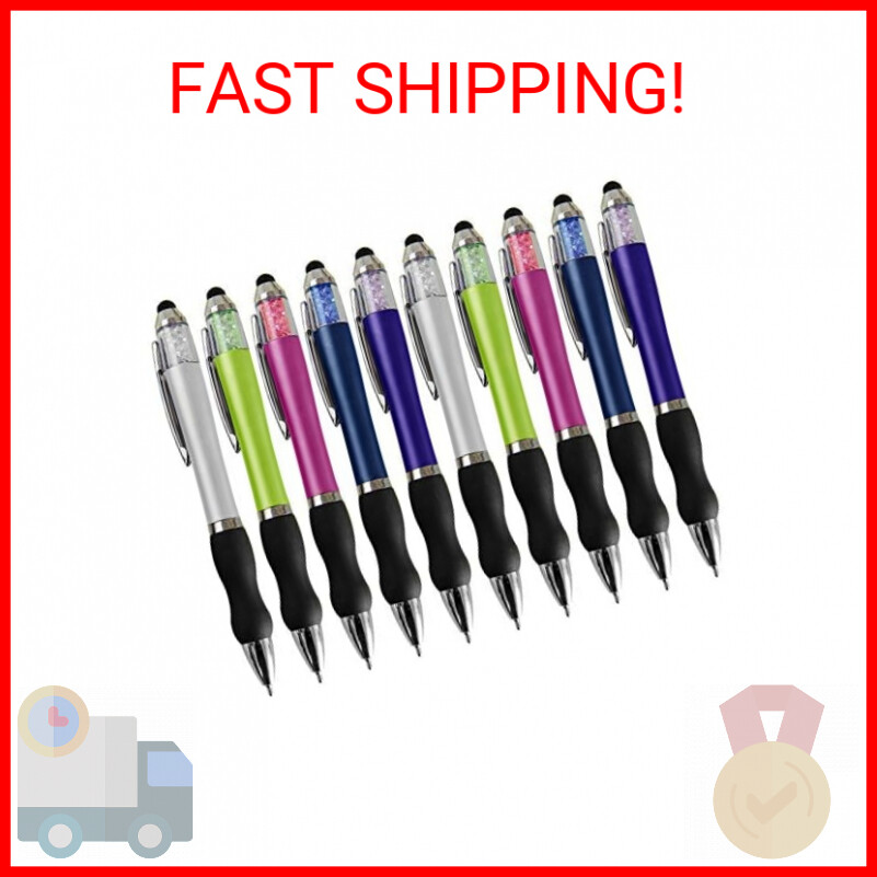 NC Ballpoint Pens 2 in 1 Stylus Pens Medium 1mm Point Pen with Stylus Tips Black
