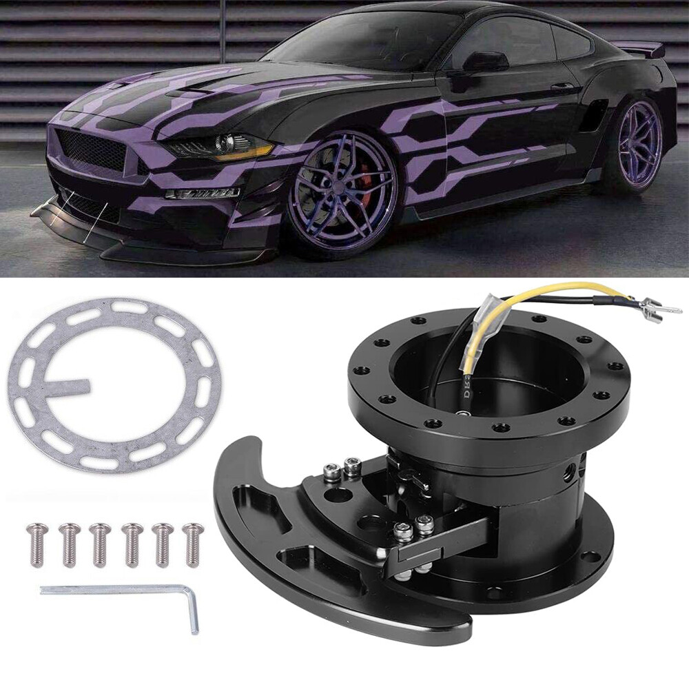 New Black Flip Up Tilt CAR Quick Release System Steering Wheel Hub Boss Kit US