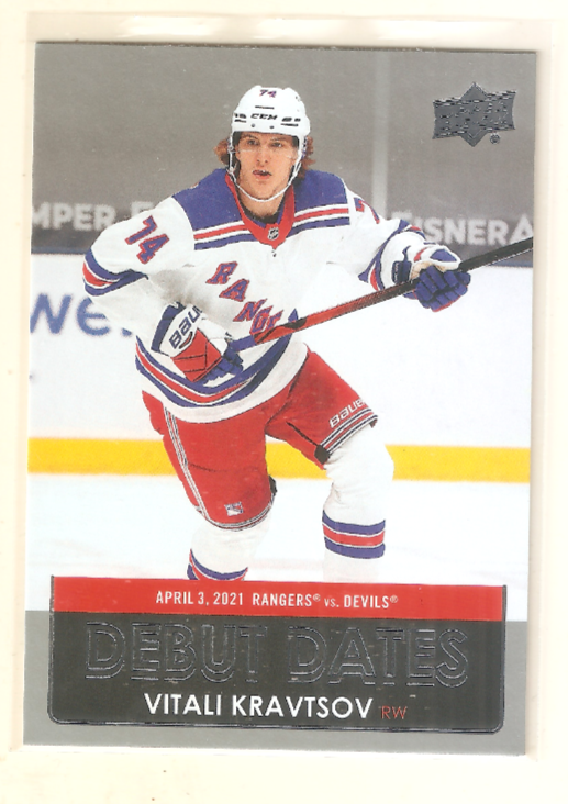 Vitali Kravtsov 2021-22 Upper Deck Series 1 Debut Dates Insert #24 Rangers