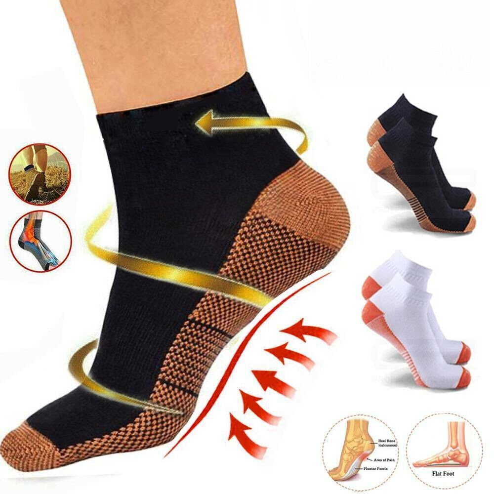 1-5PairAnkle Brace Support Compression Sleeve Socks Foot Fasciitis Relief Sports