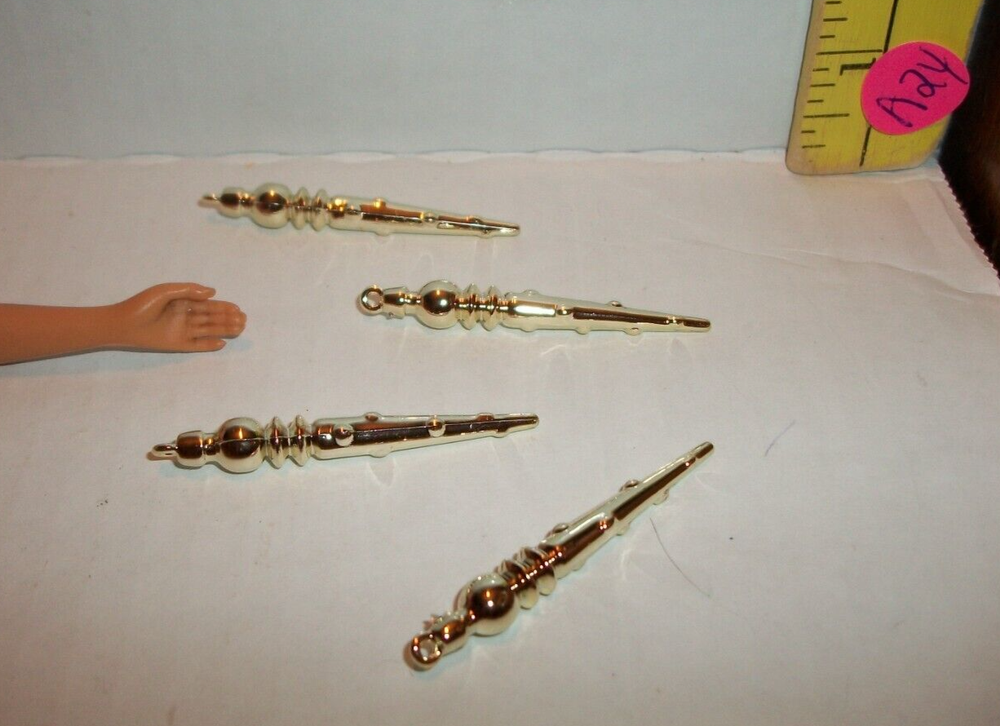 1/6 SCALE FASHION DOLL SZ MINIATURE CHRISTMAS TREE ICICLES ORNAMENT LOT  GOLD