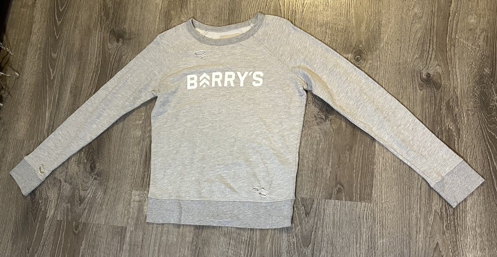 BARRY'S Boot camp GAME CHANGER SWEATSHIRT Sz.XS Casual,distressed,cotton,comfy