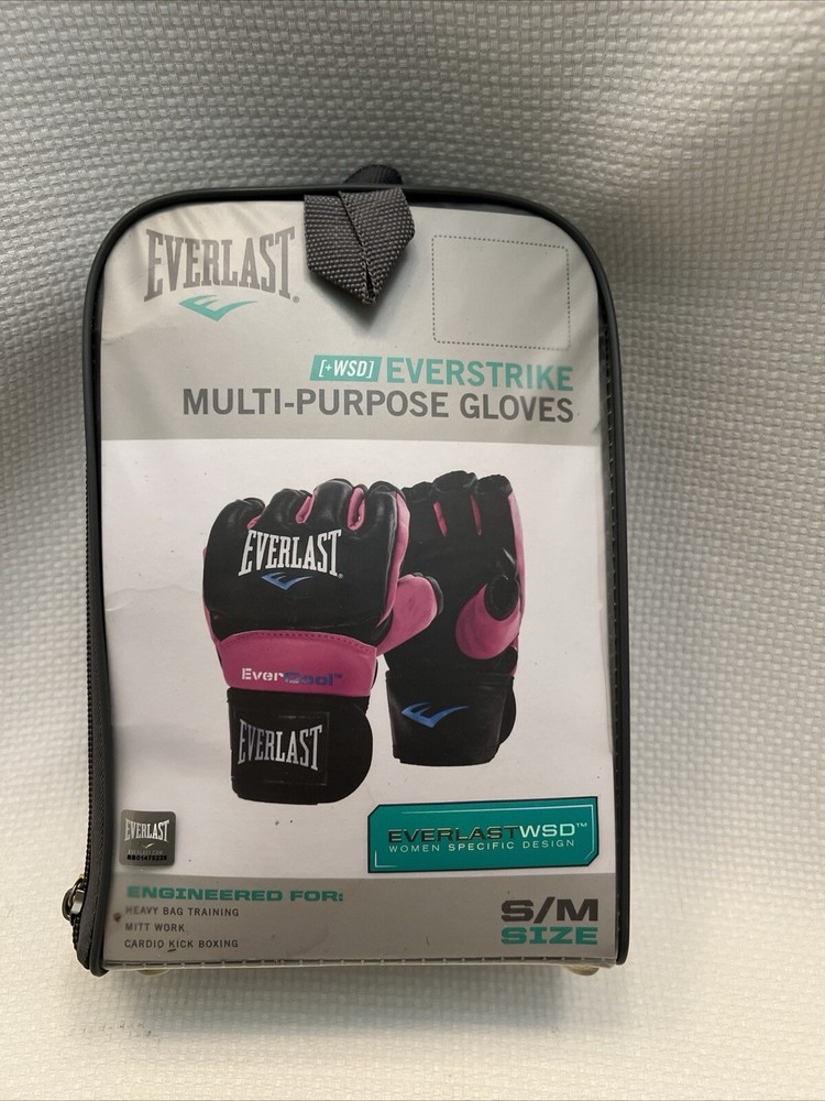 Everlast Women's EverStrike Training Gloves Black Pink S/M with EverCool Tech