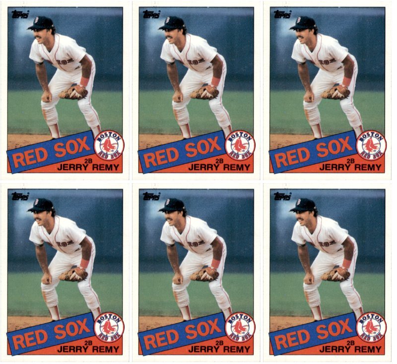 (6) 1985 Topps #761 Jerry Remy Boston Red Sox Card Lot