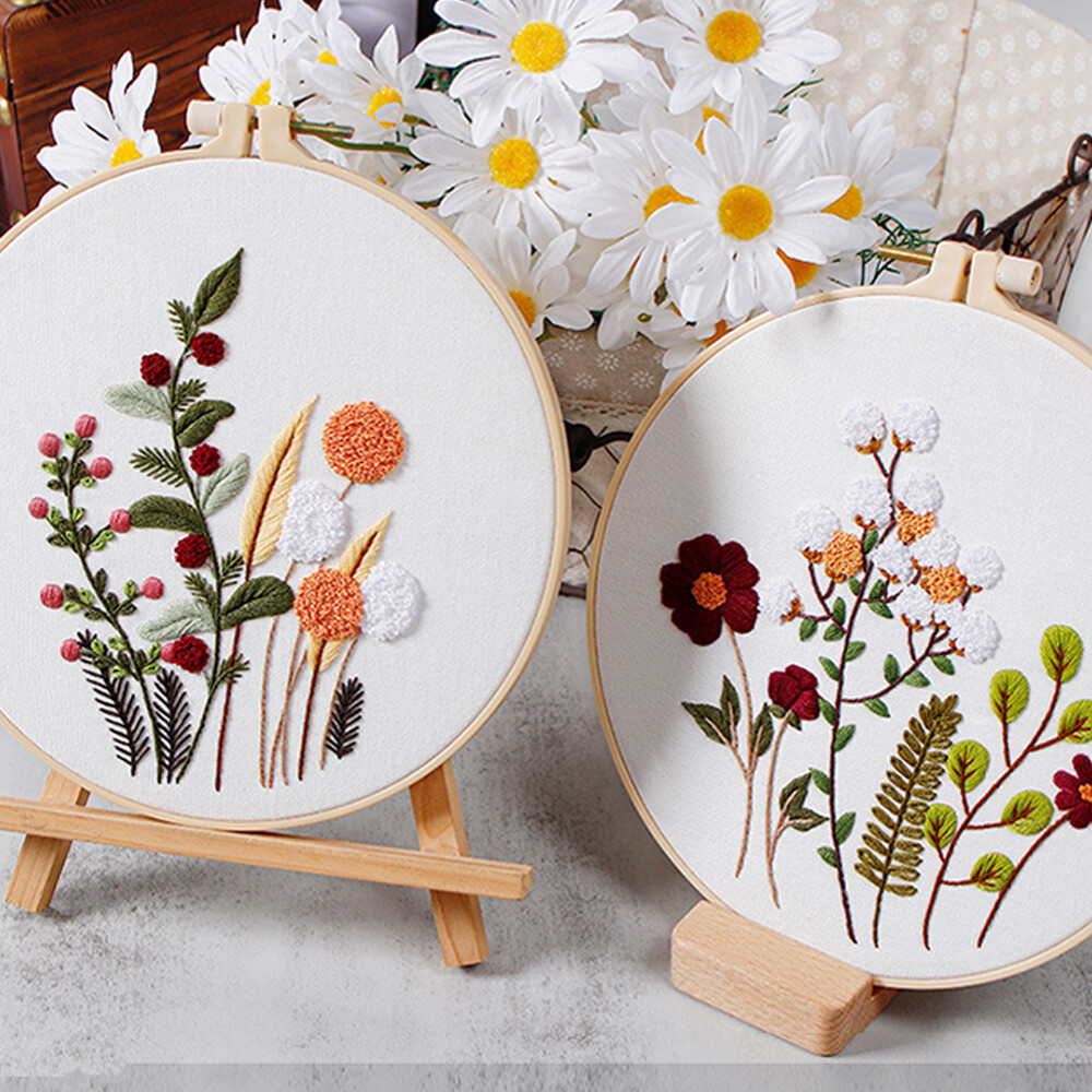DIY Embroidery Kits Handmade Flowers Art Craft Handy Sewing Stamped Cross Stitch
