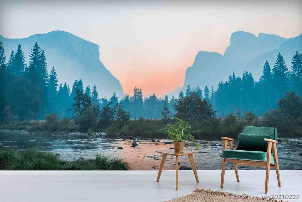 3D Mountains Forests Rivers Landscape Wall Murals Wallpaper Murals Wall Sticker